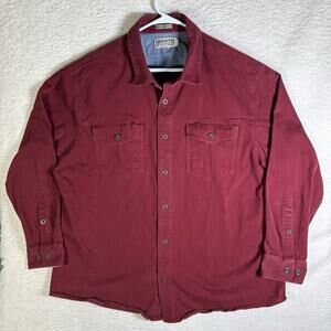 Duluth Trading Chamois Shacket Shirt 2XL XXL Mens Red Outdoor Untucked NO TAG